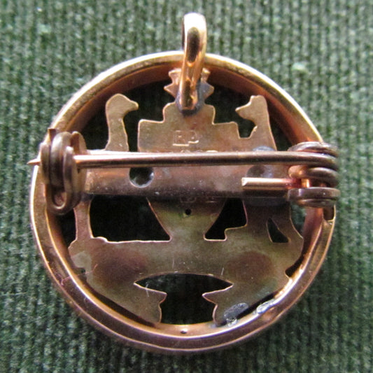 Antique 9ct Gold Australian Pendant Brooch With Enameled Coat of Arms Willis & Sons P/L