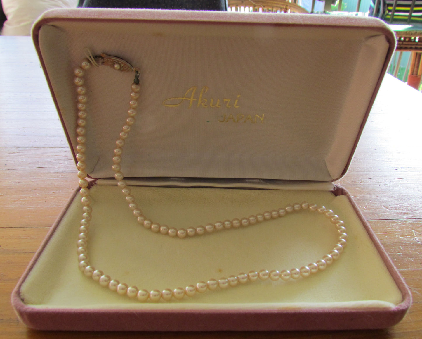 Akuri Japan Single String Of Cultured Peals (Man made) 1960's