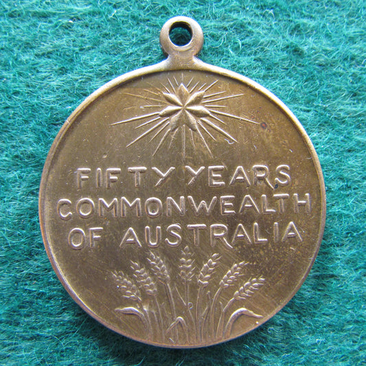 Fifty Years Commonwealth Of Australia Federation Anniversary Medallion 1901 - 1951