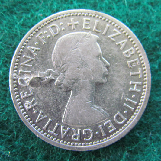 Australian 1954 2/- Royal Visit Florin Queen Elizabeth II Coin Planchet Lamination Error