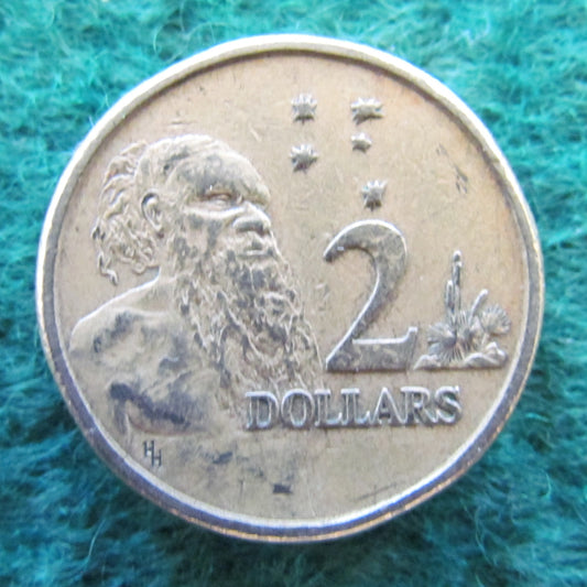 Australian 1989 2 Dollar Aboriginal Elder Queen Elizabeth Coin - Circulated