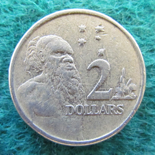 Australian 2001 2 Dollar Aboriginal Elder Queen Elizabeth Coin - Circulated
