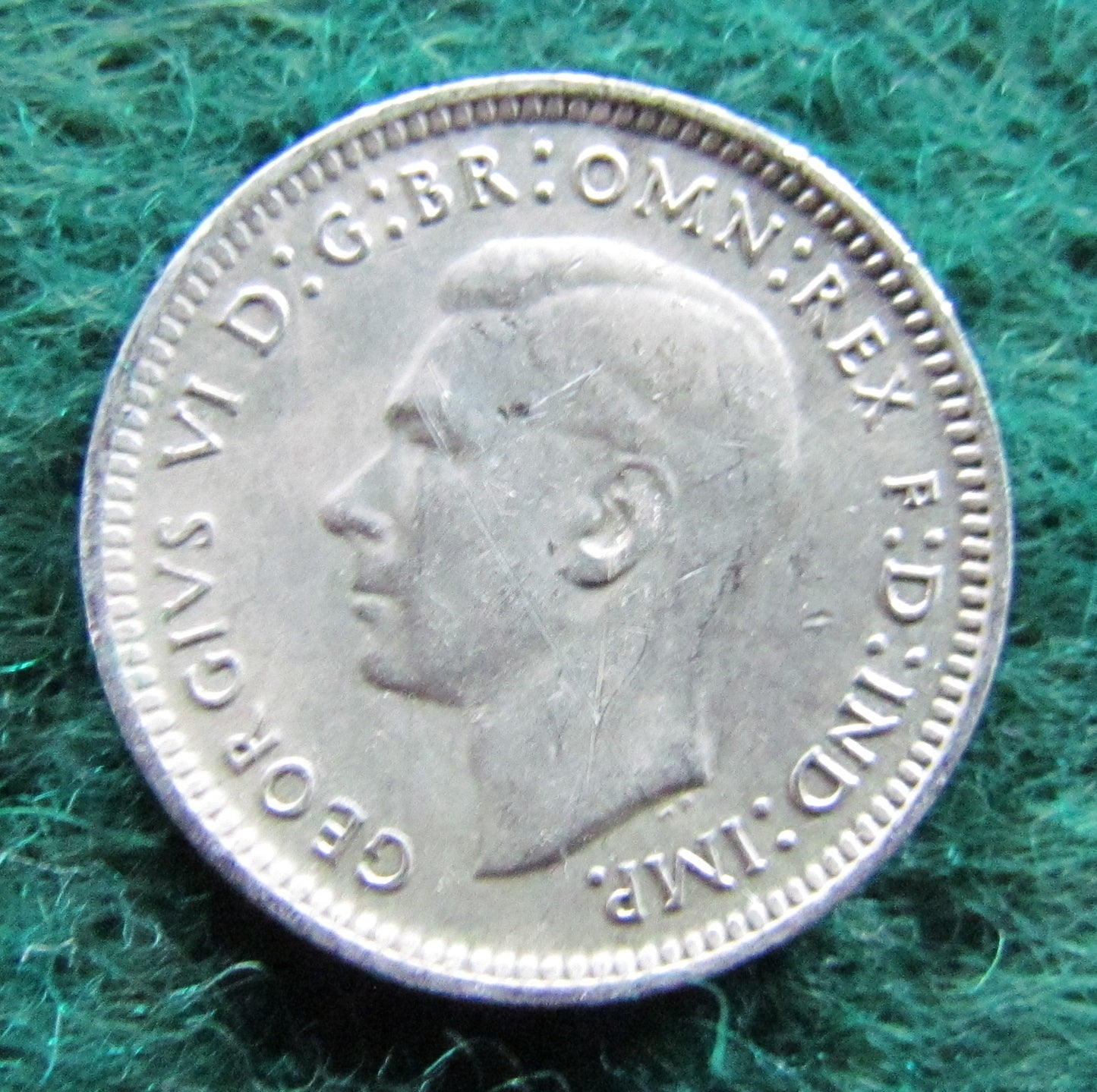 Australian 1944 S 3d Three Pence King George VI Coin Circulated