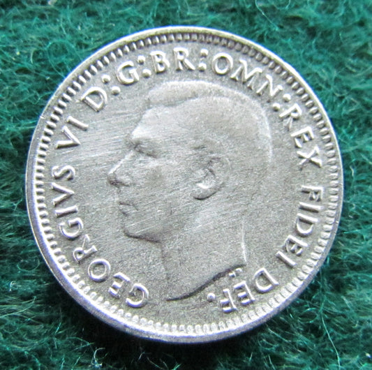 Australian 1951 3d Three Pence King George VI Coin