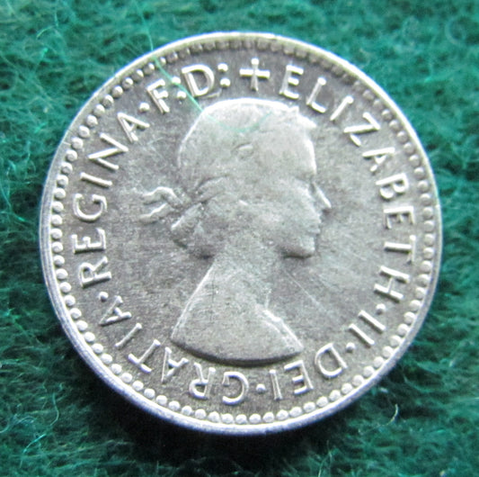 Australian 1957 3d Three Pence Queen Elizabeth II Coin