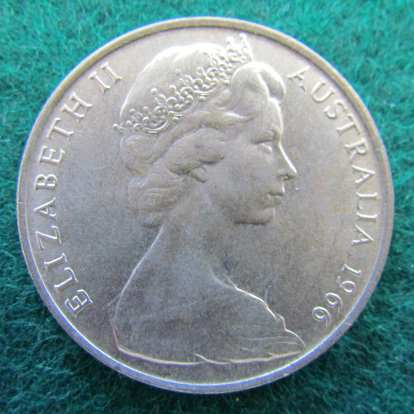 Australian 1966 Round Silver 50 Cent Queen Elizabeth II Coin - Circulated