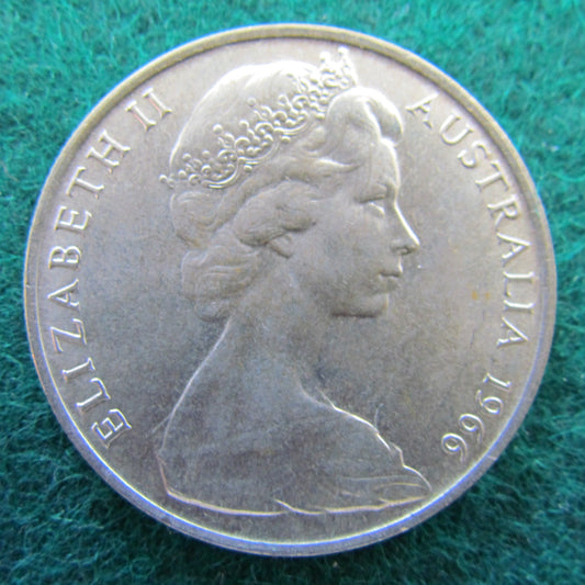 Australian 1966 Round Silver 50 Cent Queen Elizabeth II Coin - Circulated