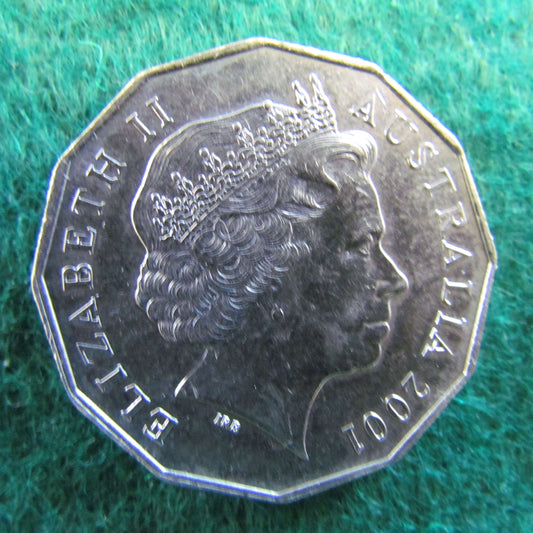 Australian 2001 50 Cent Coin Centenary Of Federation Queensland
