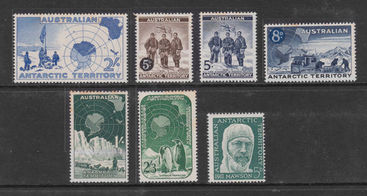 Australian Antarctic Territory Group of 7 Stamps 1957 - 1961 Unused