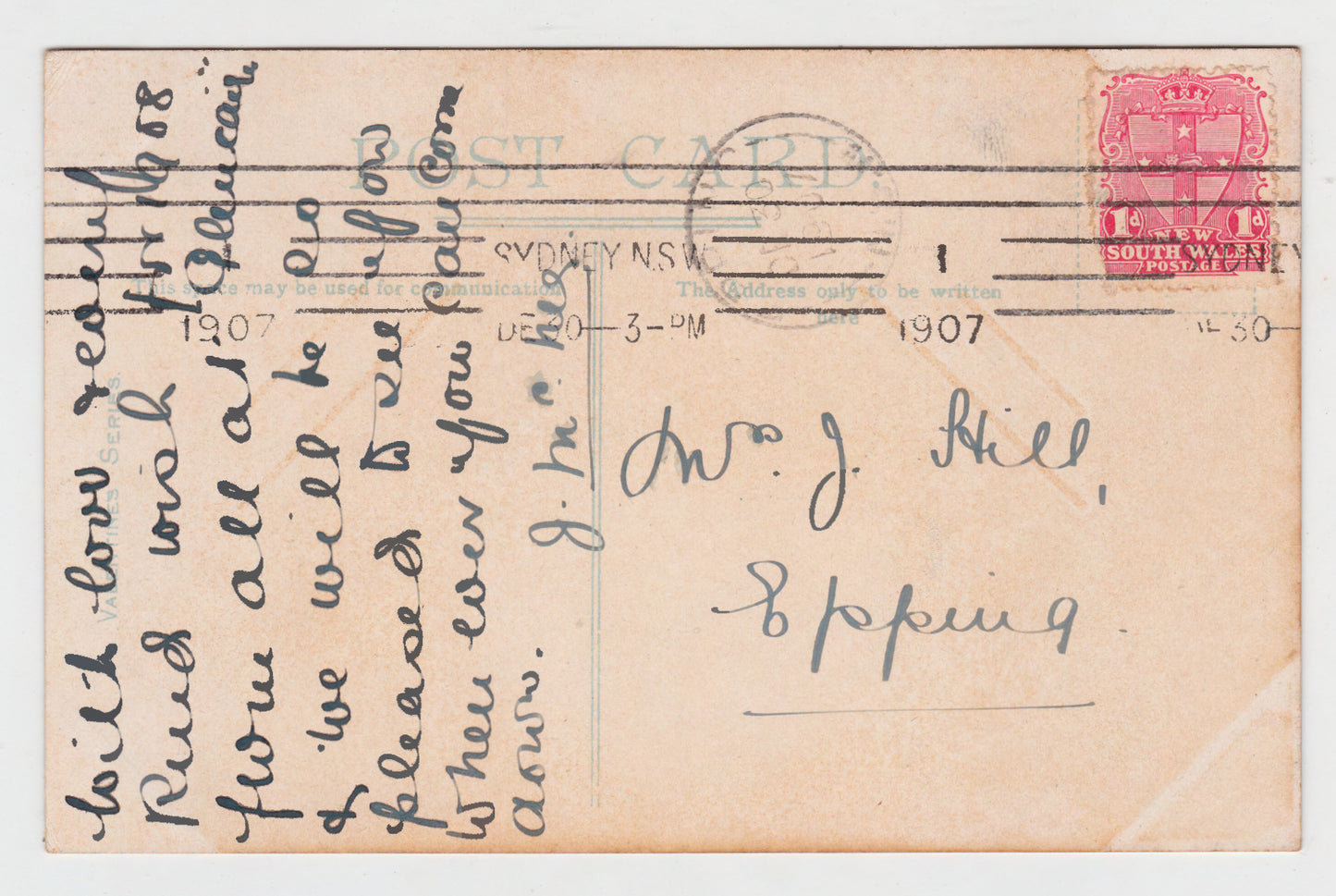 Postcard Australian Wallaby Postmarked 1907