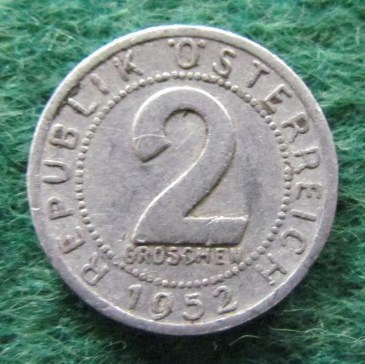 Austria 1952 2 Groschen Coin - Circulated