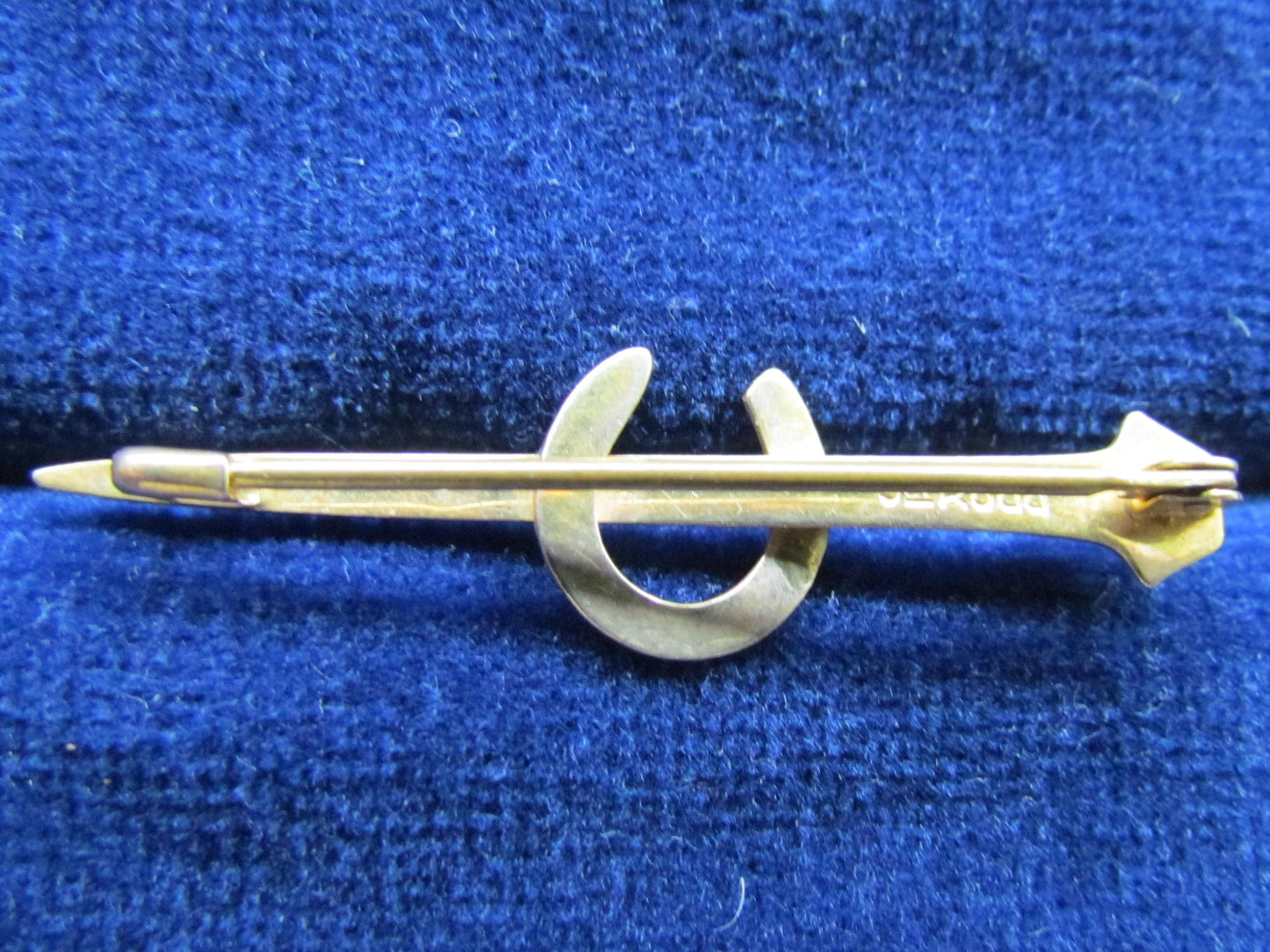 Australian Rodd 9ct Gold Horseshoe On Nail Bar Brooch