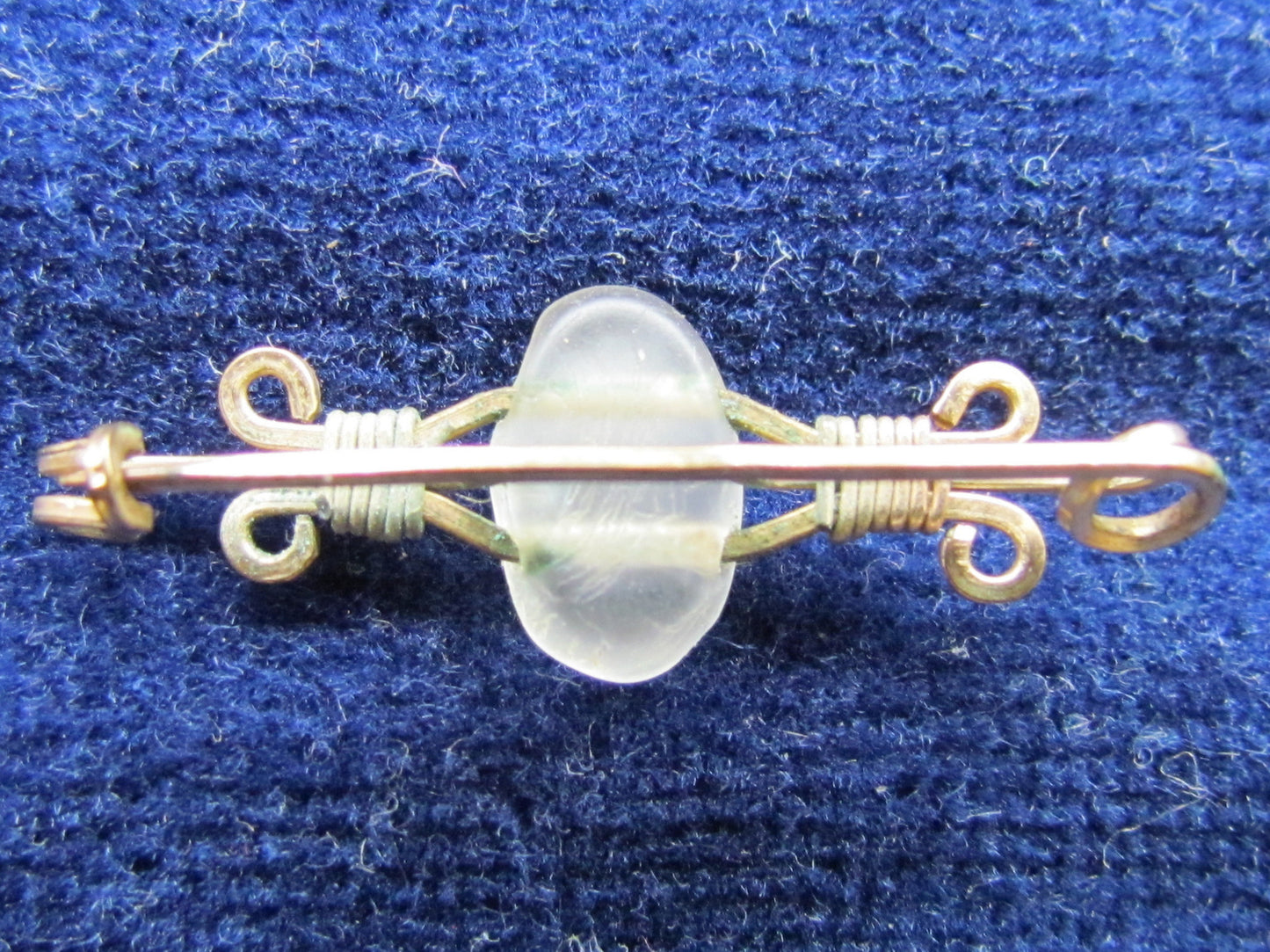 Silver Gilt Wire Bar Brooch