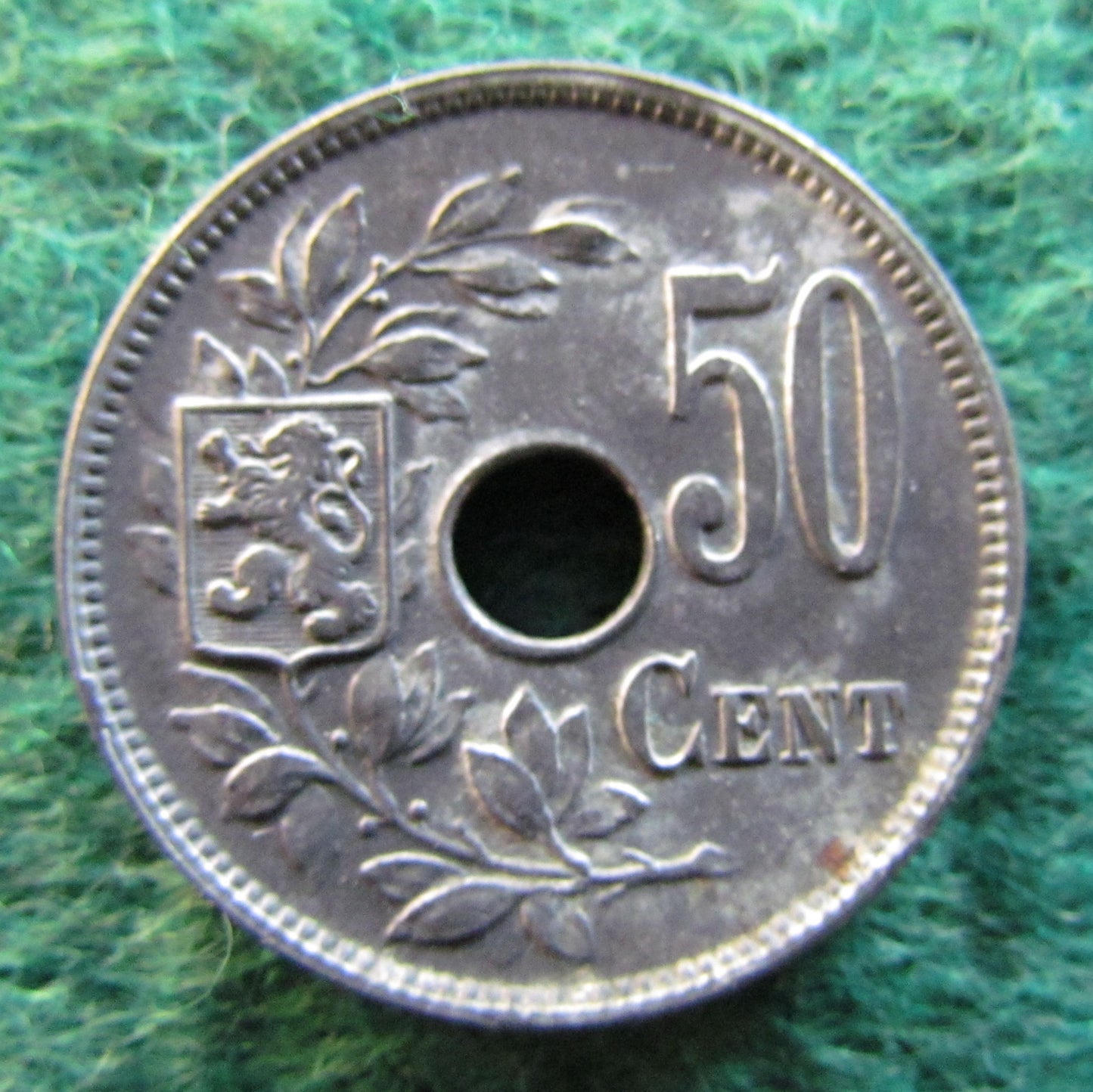 Belgium 1918 50 Centimes Coin German Occupation Currency - Circulated