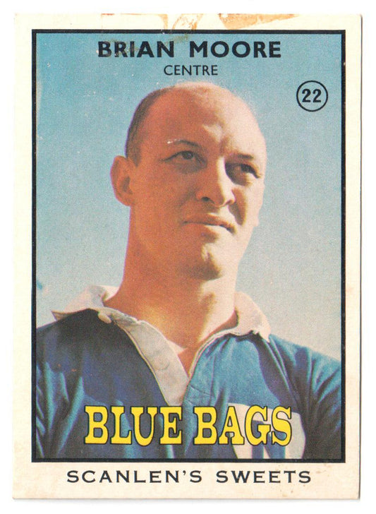 Scanlens Sweets 1968 NRL Football Card #22 - Brian More - Blue Bags