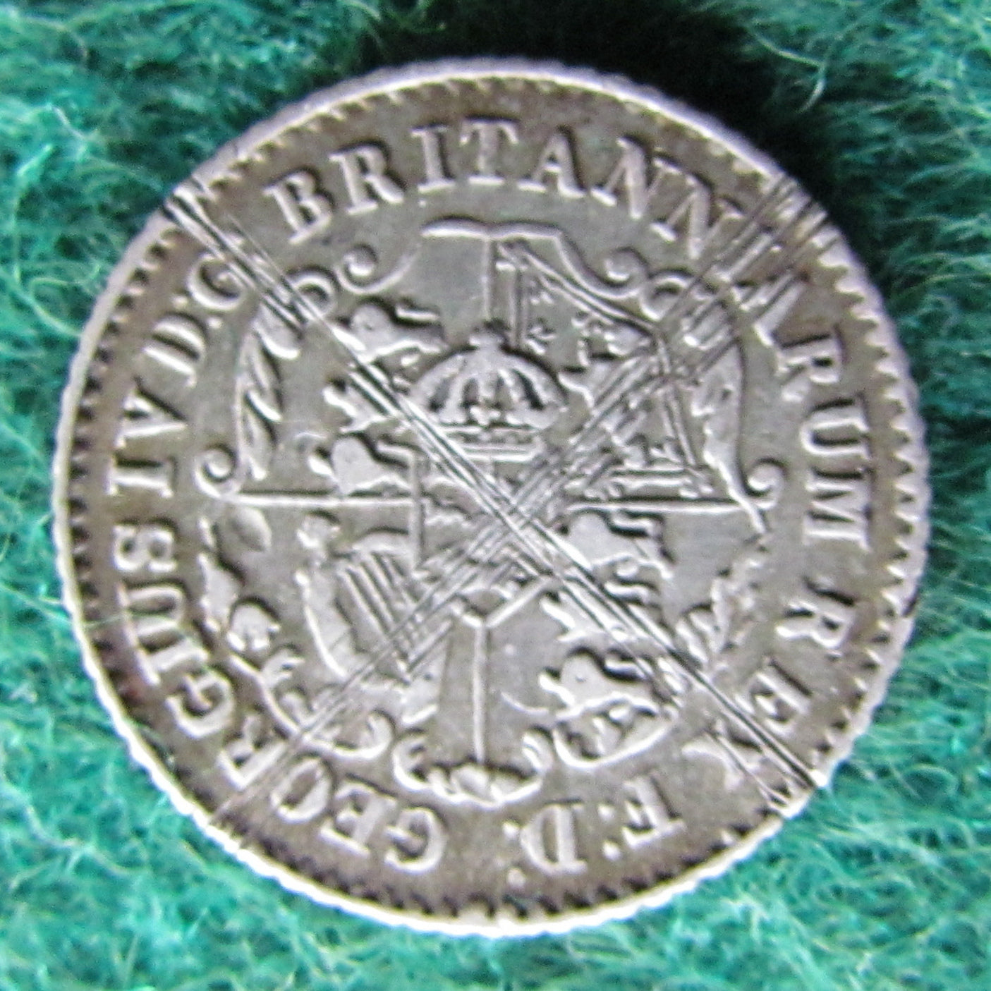 British West Indies 1822 Anchor Money 1/16 Dollar Silver Coin Sixteenth Dollar Coin
