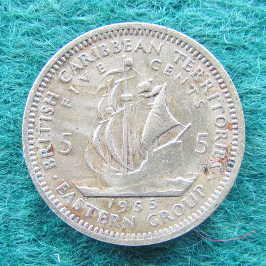 British Caribbean Territories Eastern Group 1955 Five Cent Queen Elizabeth II Coin - Circulated