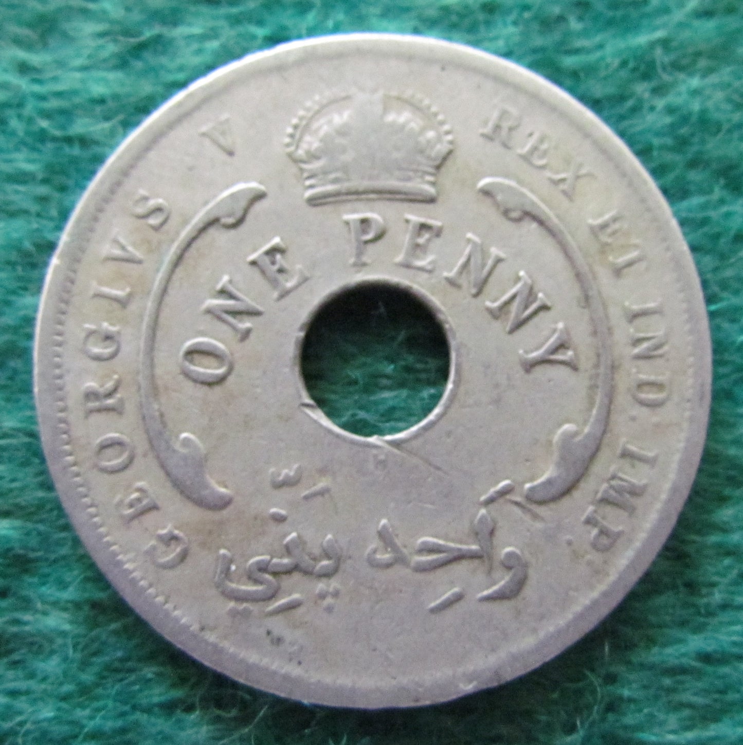 British West Africa 1919 Penny King George V Coin - Circulated