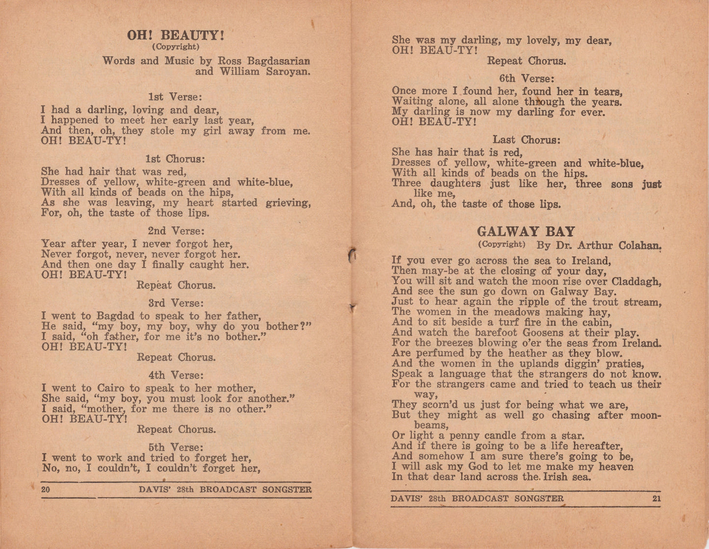 Broadcast Songster No.28