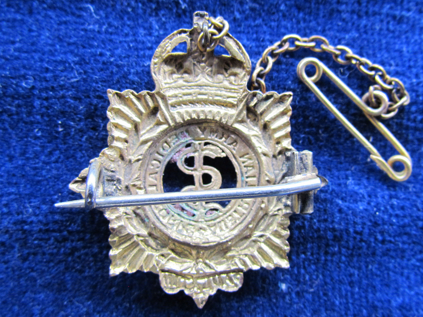 WWII Australian Army Medical Corps Sweethearts Brooch With Safety Chain