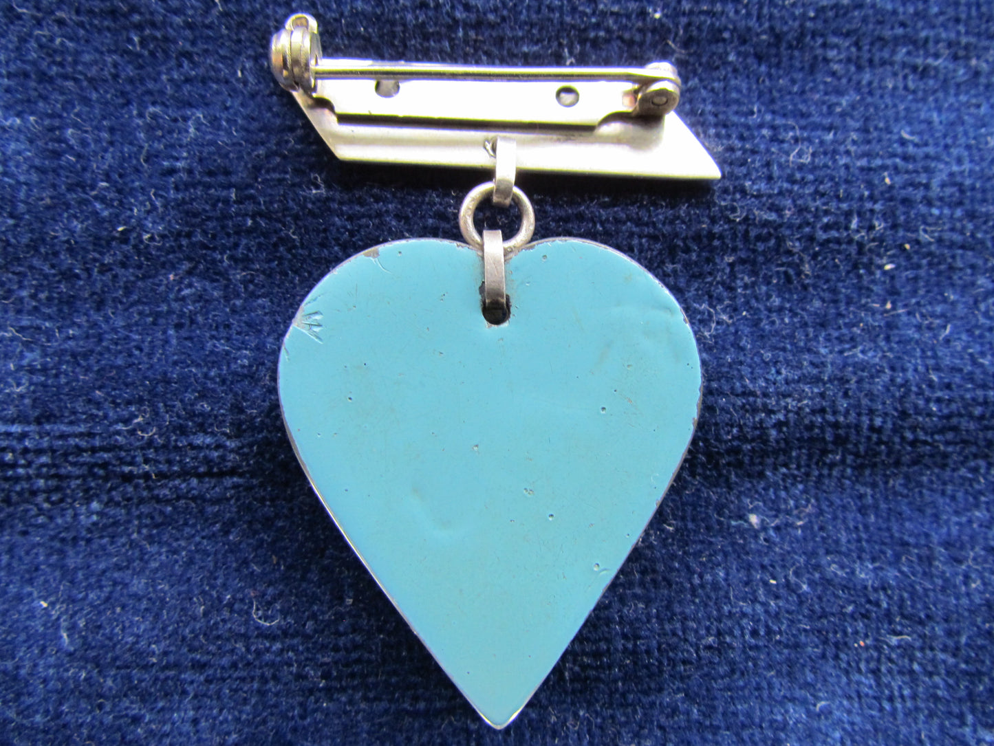 WWII Silver Sweethearts Brooch With A Resign Heart Borneo 1945