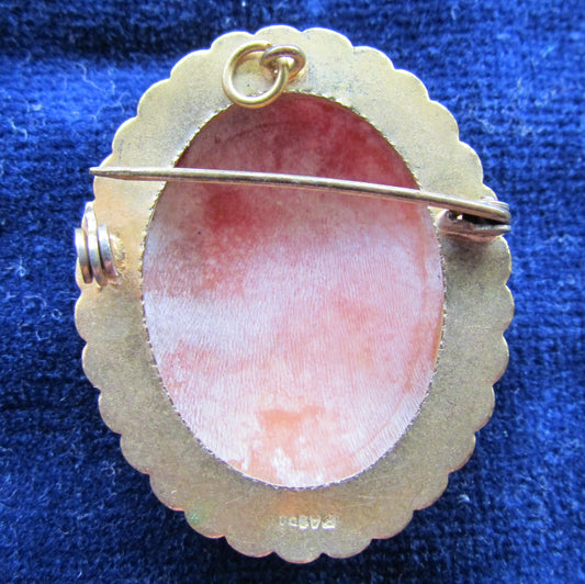 800 Continental Silver Gilt Cameo Pendant Brooch