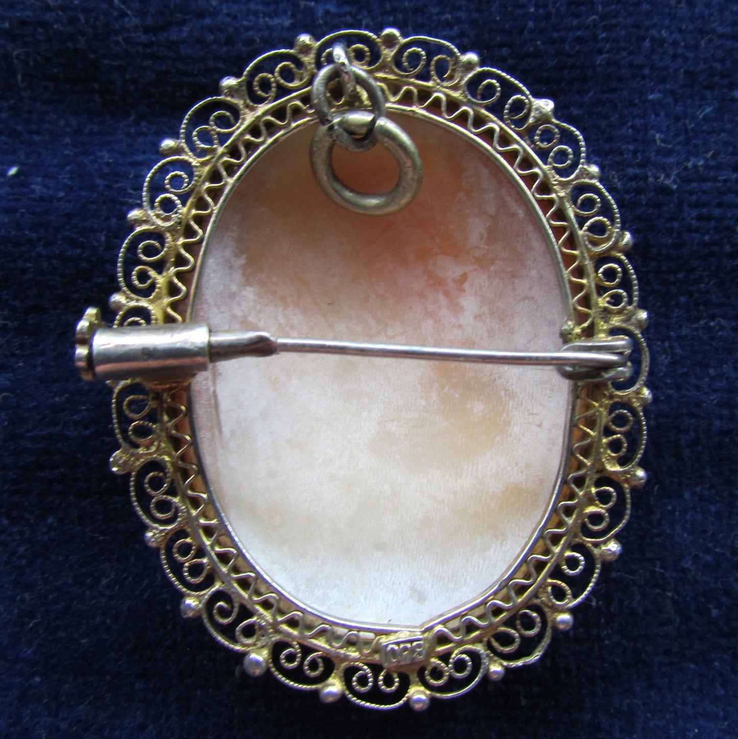 800 Continental Silver Gilt Cameo Pendant Brooch