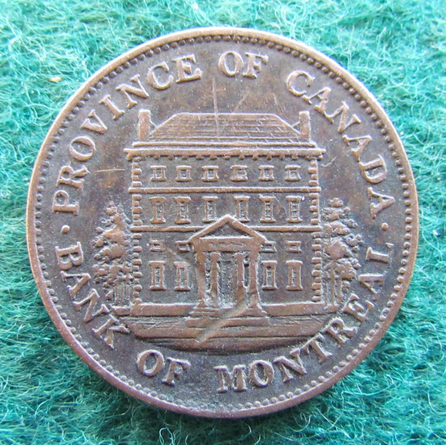 Canada 1842 1/2 Half Penny Bank Token Province Of Canada Bank of Montreal Coin