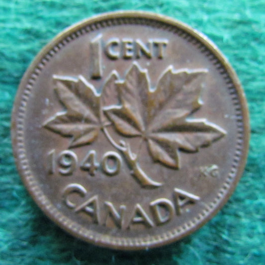 Canada 1940 1 Cent King George VI Coin - Circulated
