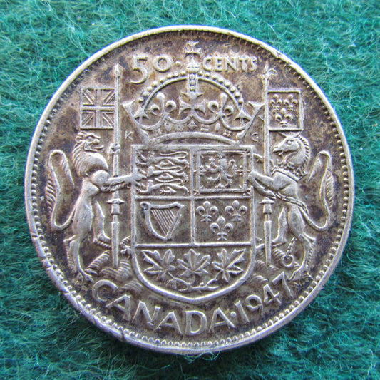 Canada 1947 50 Cent King George VI Coin - Curved 7