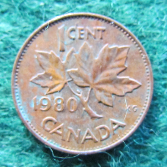 Canada 1980 1 Cent Queen Elizabeth II Coin - Circulated