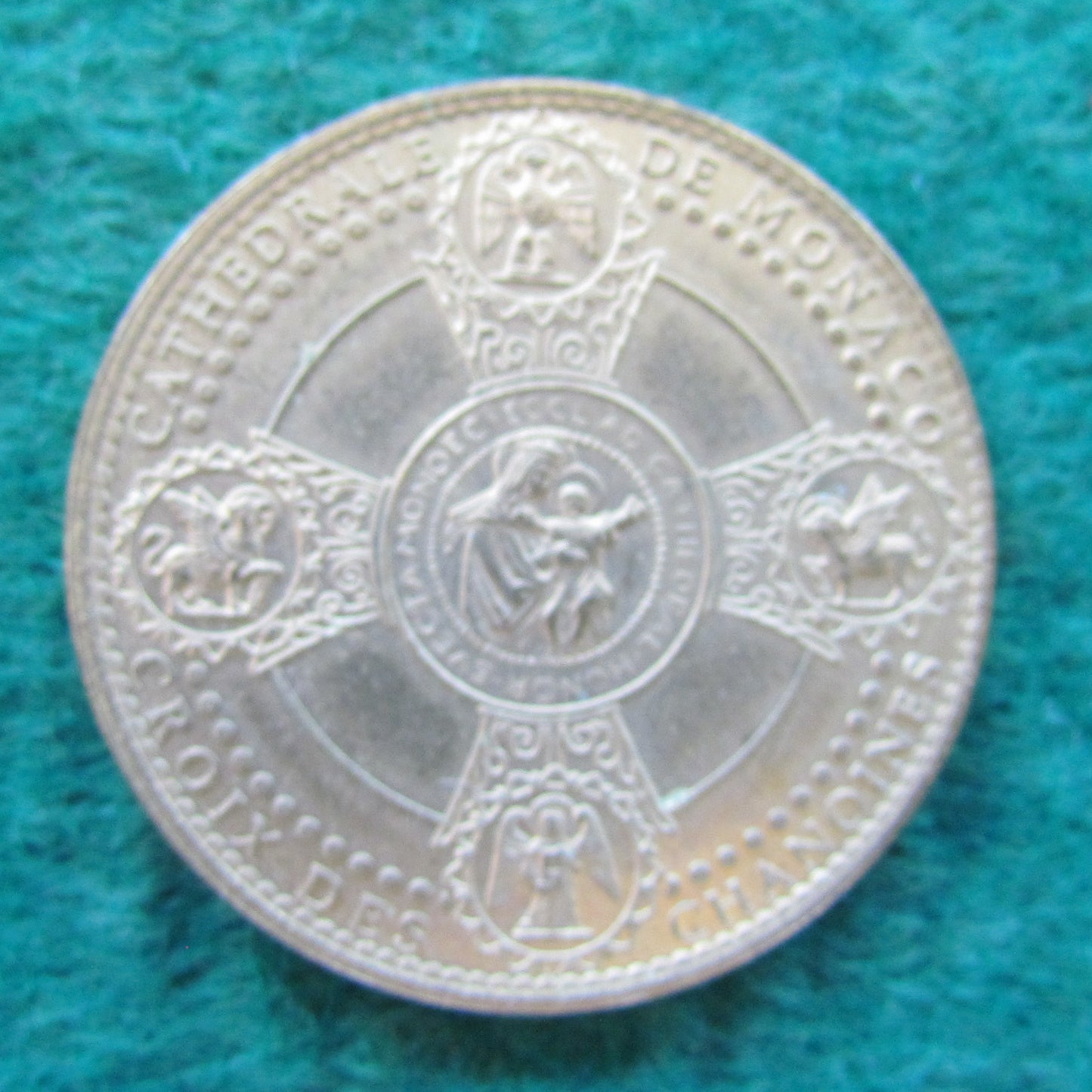 French Cathederal de Monaco Marie La Glorieuse Token Medallion Religious Keepsake c2000