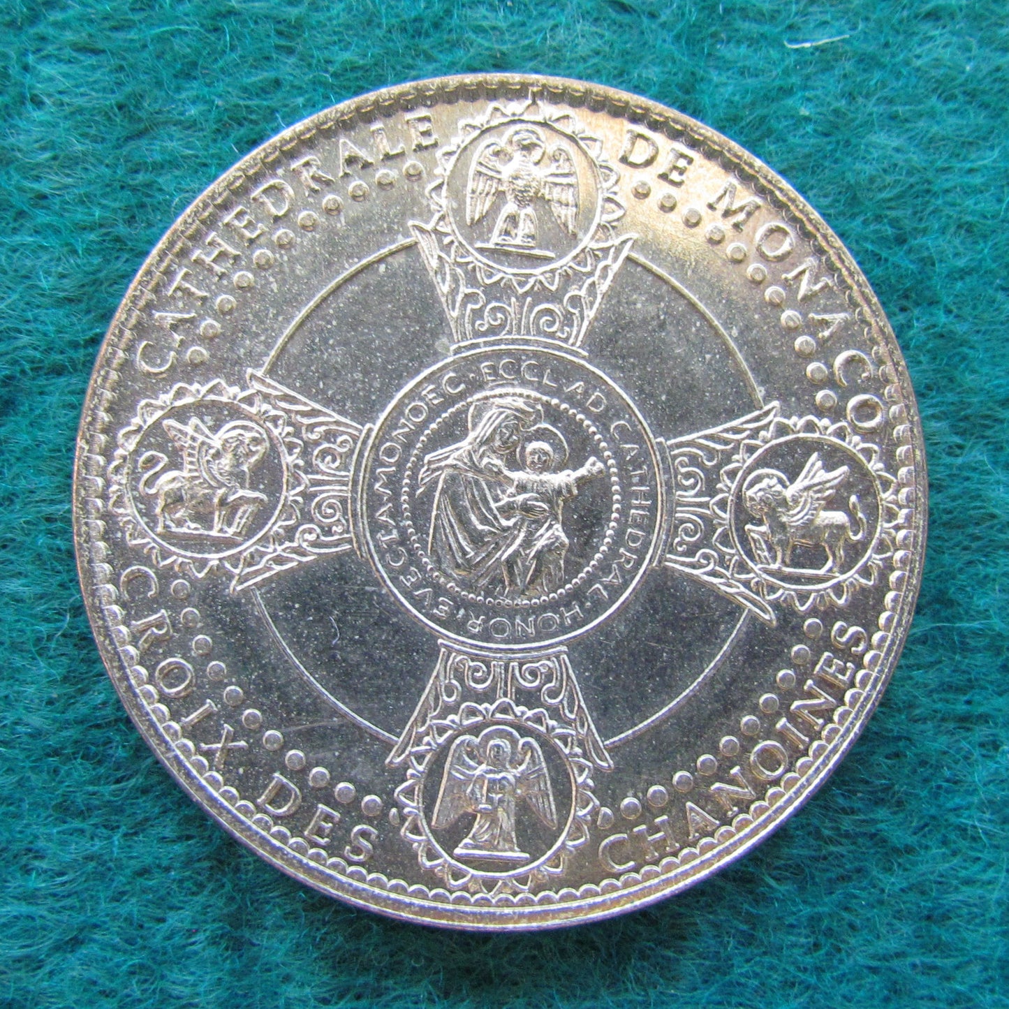 French Cathederal de Monaco Croix Des Chanoines Token Medallion Religious Keepsake c2000