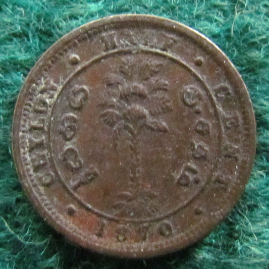 Ceylon 1870 1/2 Cent Coin