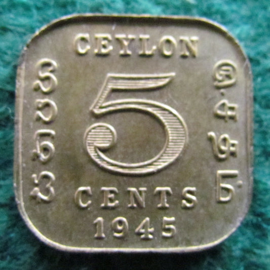 Ceylon 1945 5 Cent Coin