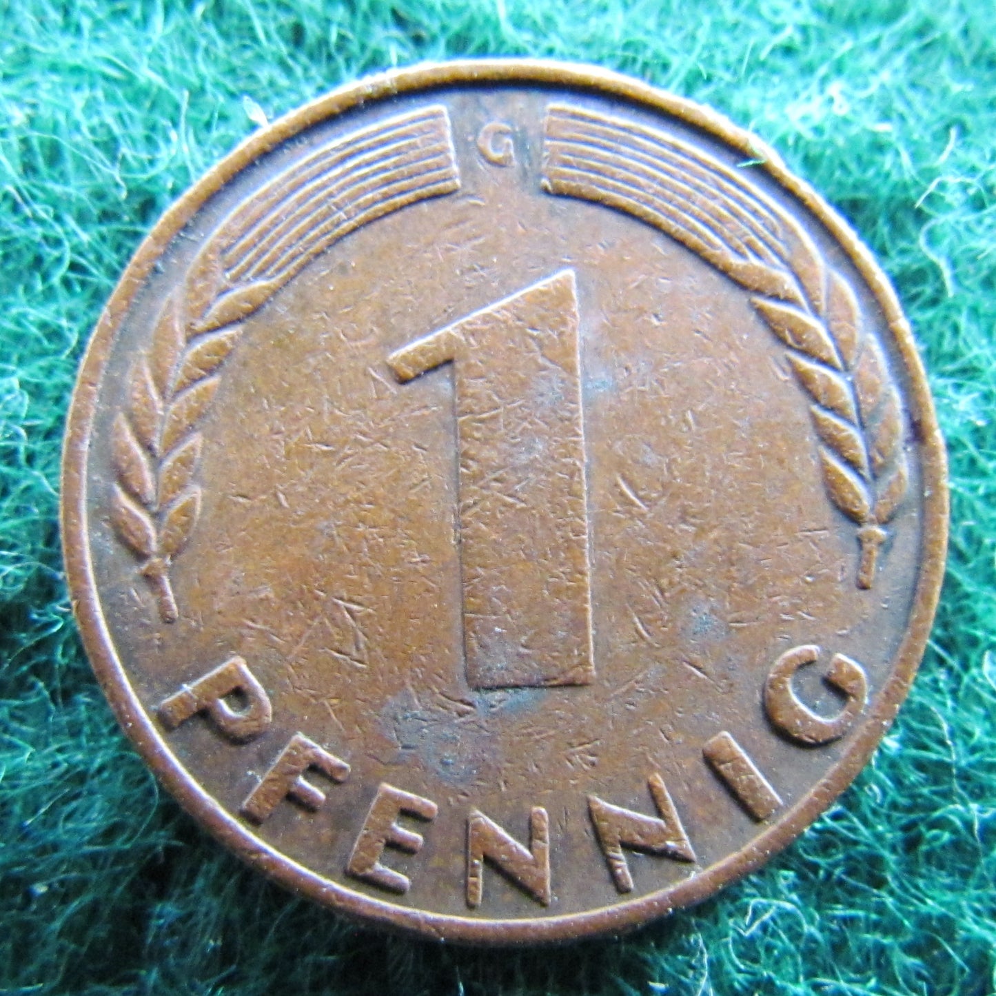 Germany 1950 G 1 Pfennig Coin - Circulated