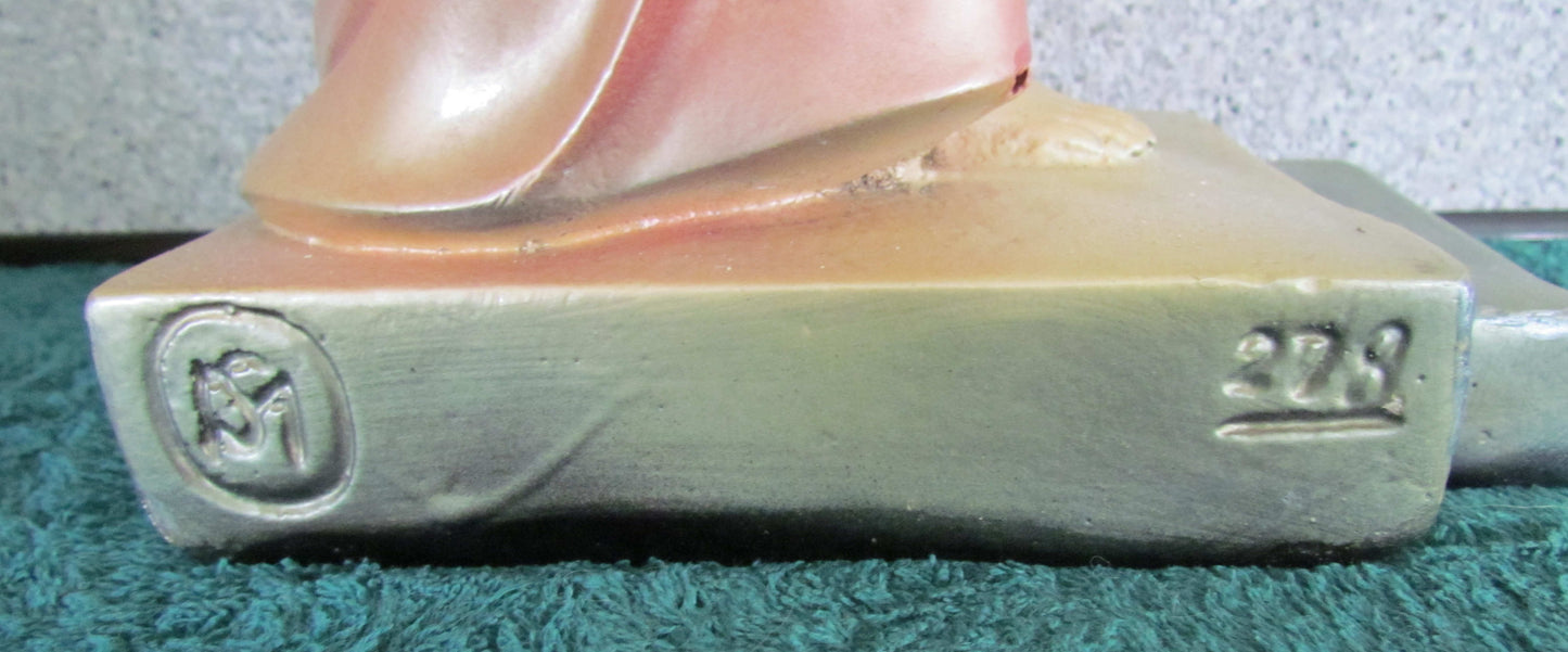 Leonardi Art Deco Naked Lady Draped Figure In Plaster Chalkware Leonardene Nude c1930