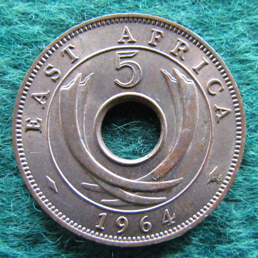 East Africa 1964 5 Cent Queen Elizabeth II Coin - Circulated