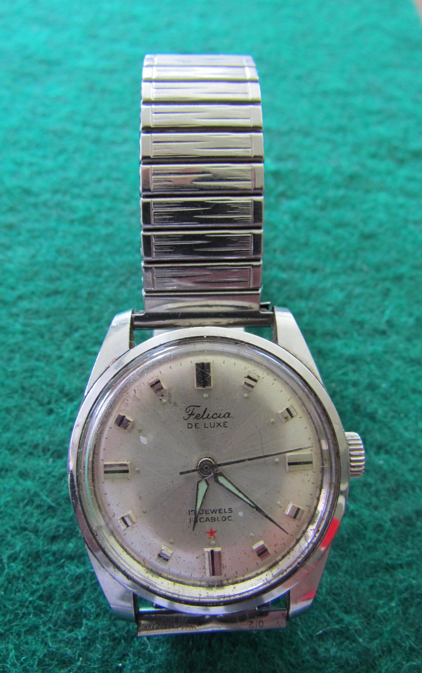 Felicia De Luxe Mens Stainless Steel Wriswatch Crown Wind & Set