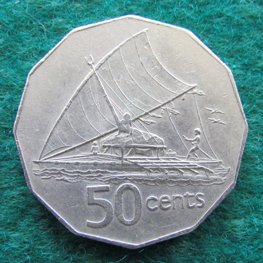 Fiji 1976 50 Cent Queen Elizabeth Coin - Circulated