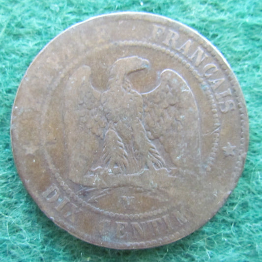 French 1856 MA 10 Centimes Napoleon III Coin - Circulated