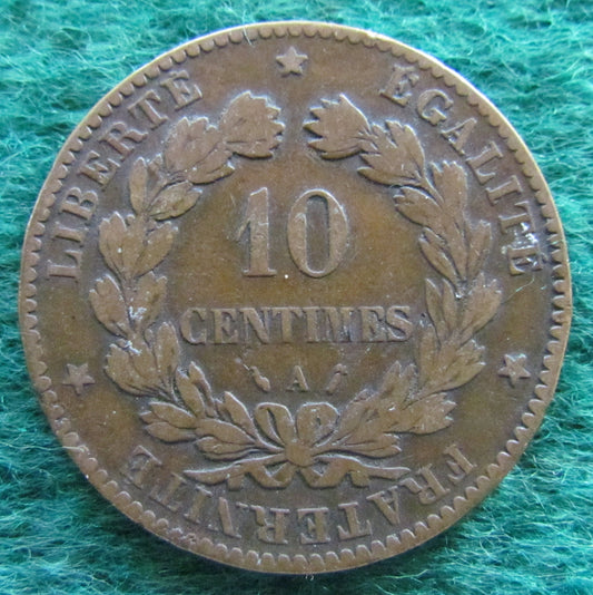 French 1885 A 10 Centimes Coin