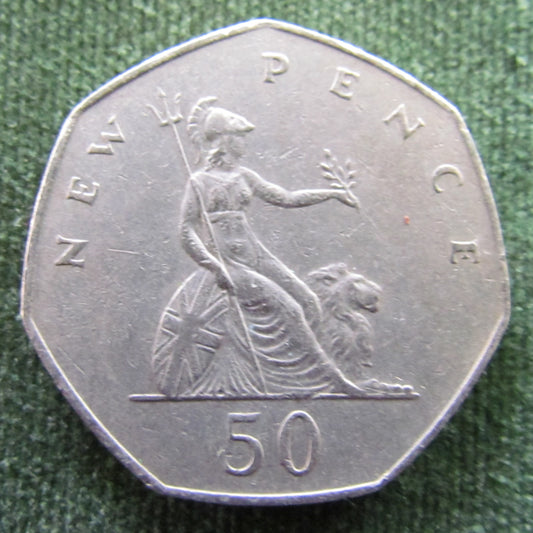 GB British UK English 1981 50 New Pence Queen Elizabeth II Coin