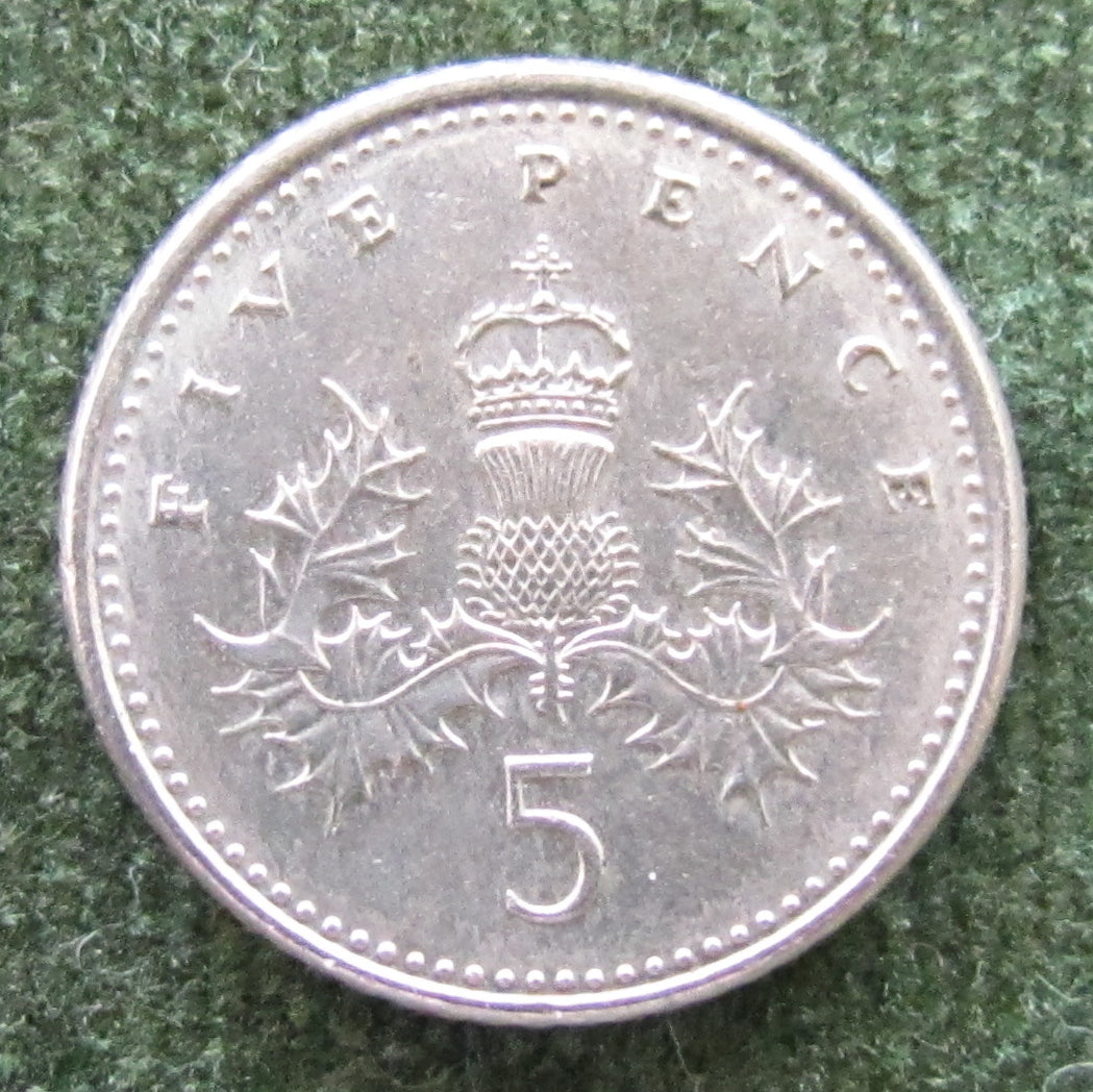 GB British UK English 1990 5 New Pence Queen Elizabeth II Coin