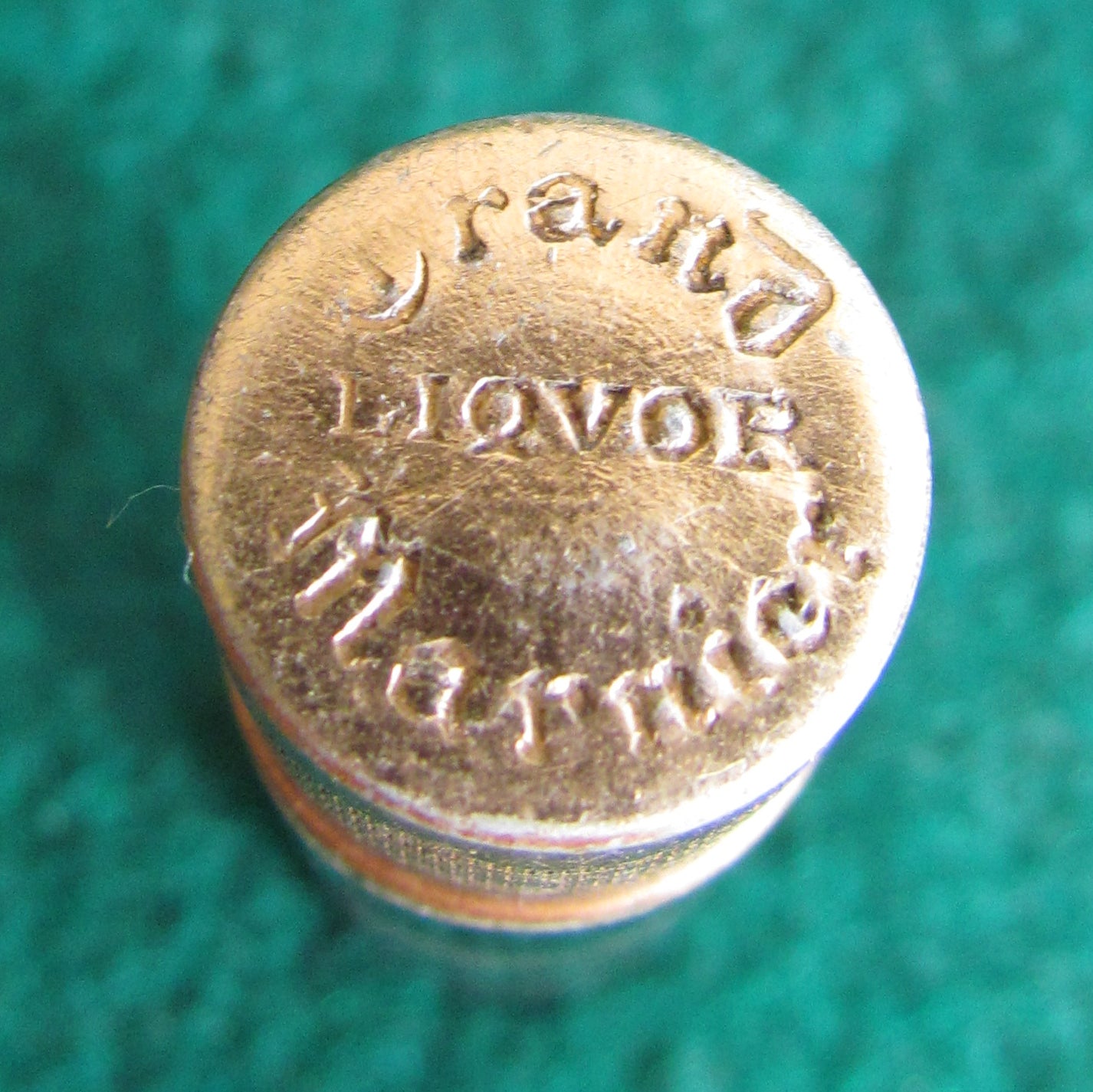 Grand Marnier Liquor Gold And Green Anodised Aluminium Advertising Cigarette Lighter
