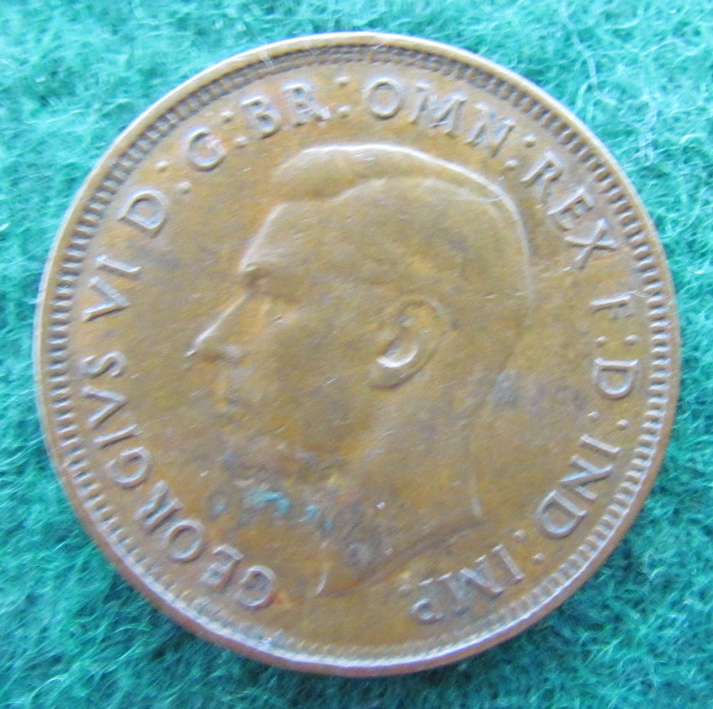 Australian 1940 1/2d Half Penny King George VI Coin