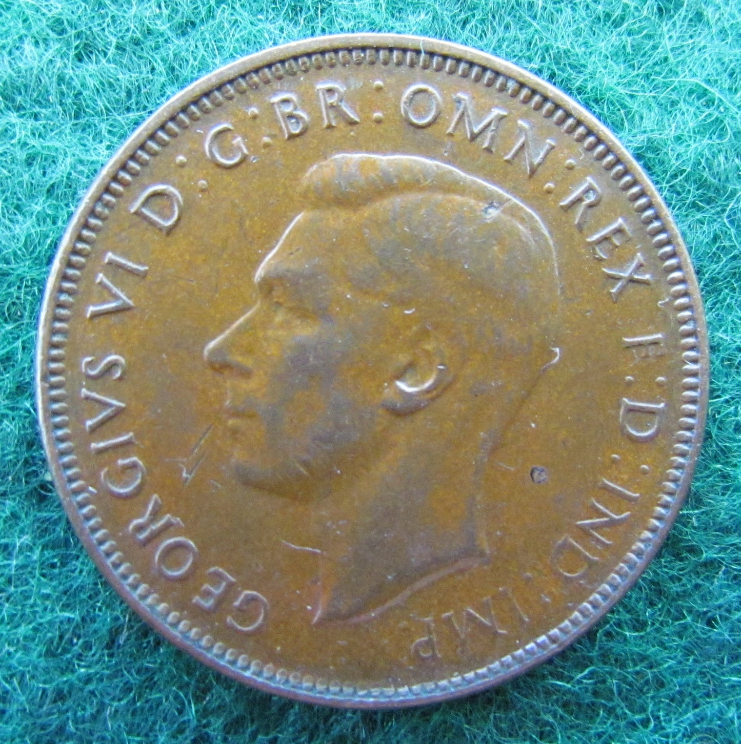 Australian 1941 1/2d Half Penny King George VI Coin