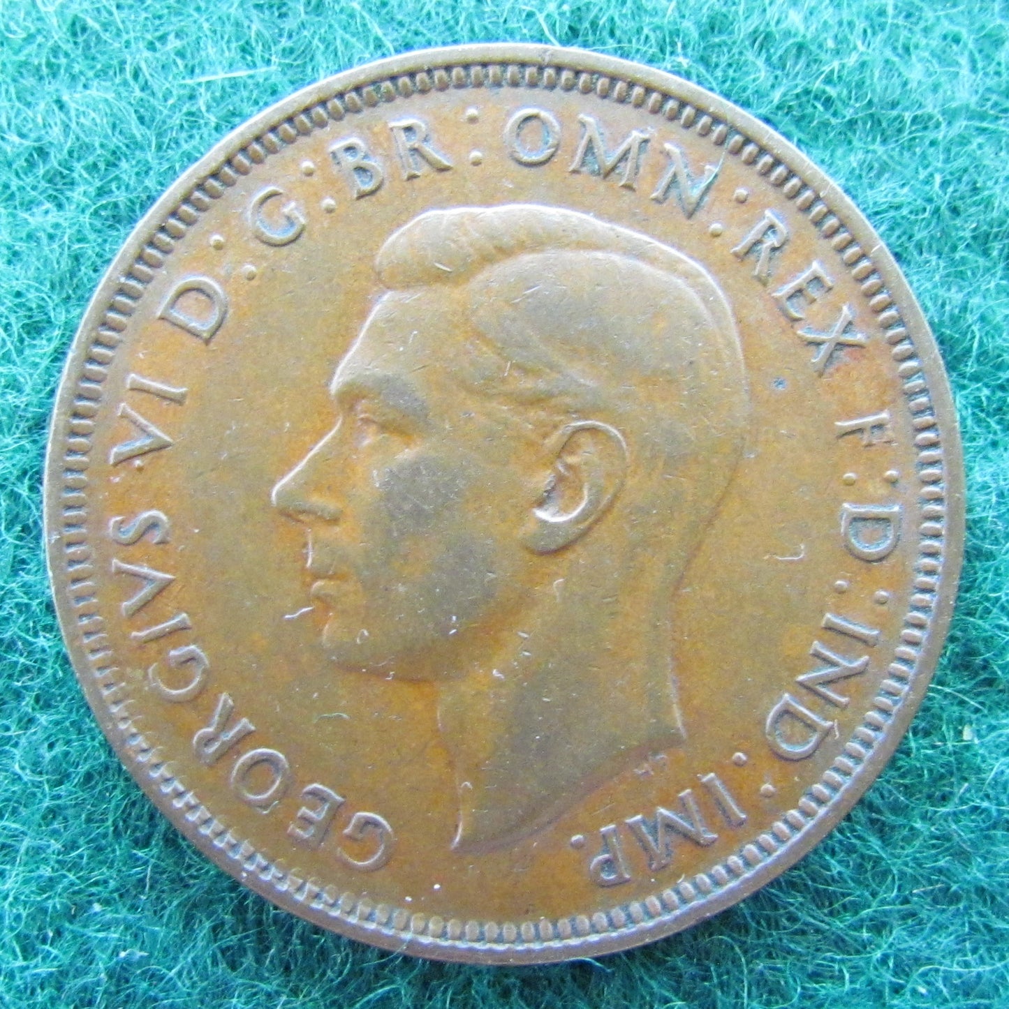 Australian 1942 I 1/2d Half Penny King George VI Coin