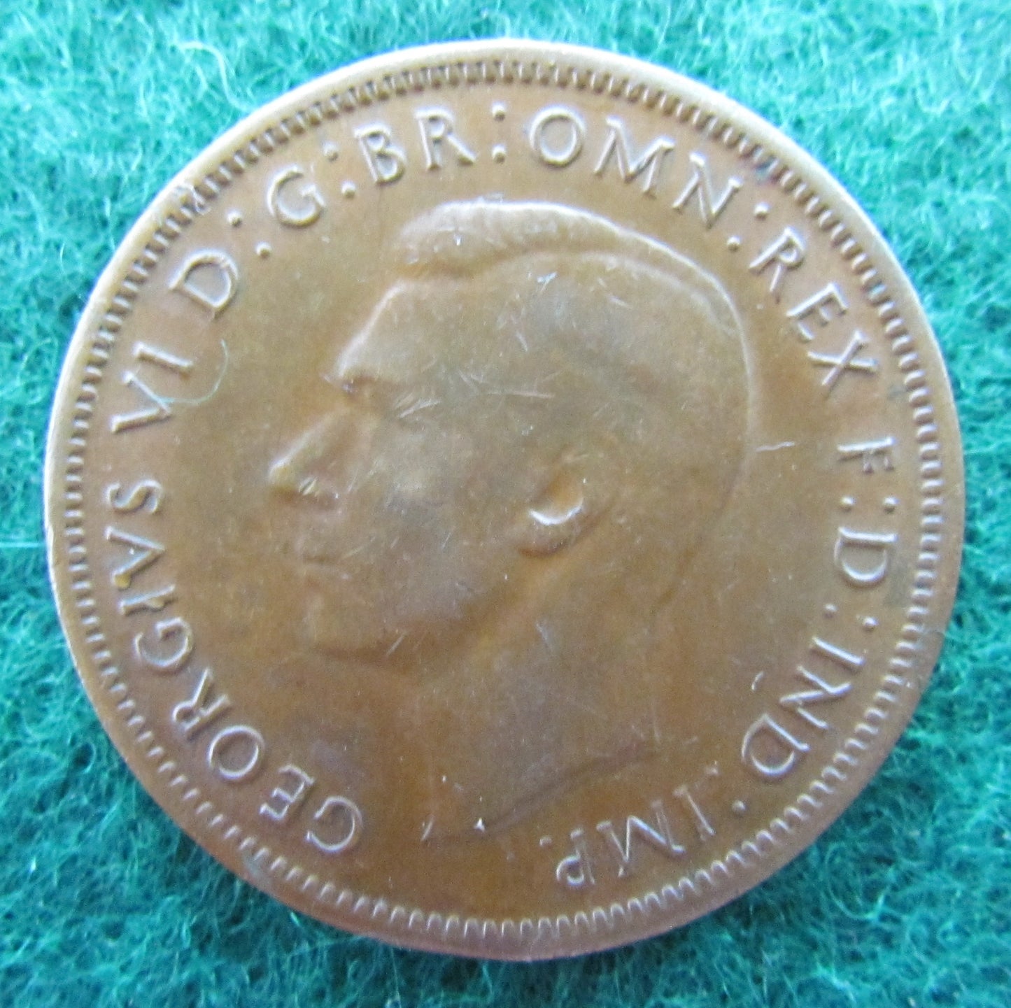 Australian 1943 1/2d Half Penny King George VI Coin