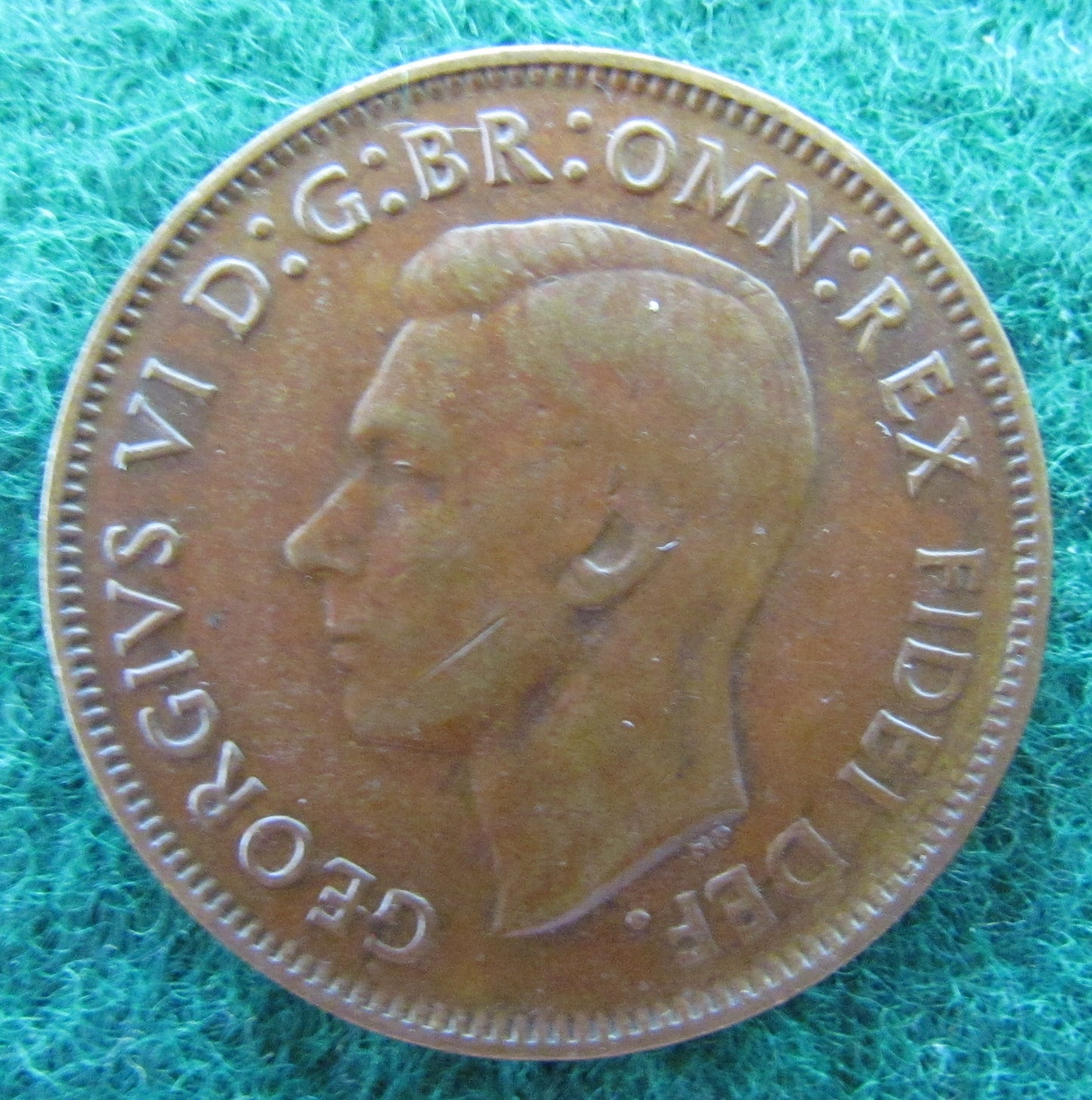 Australian 1950 Y. 1/2d Half Penny King George VI Coin